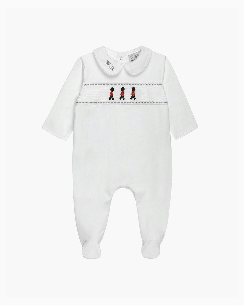 Baby Smocked Onesie in Guardsman