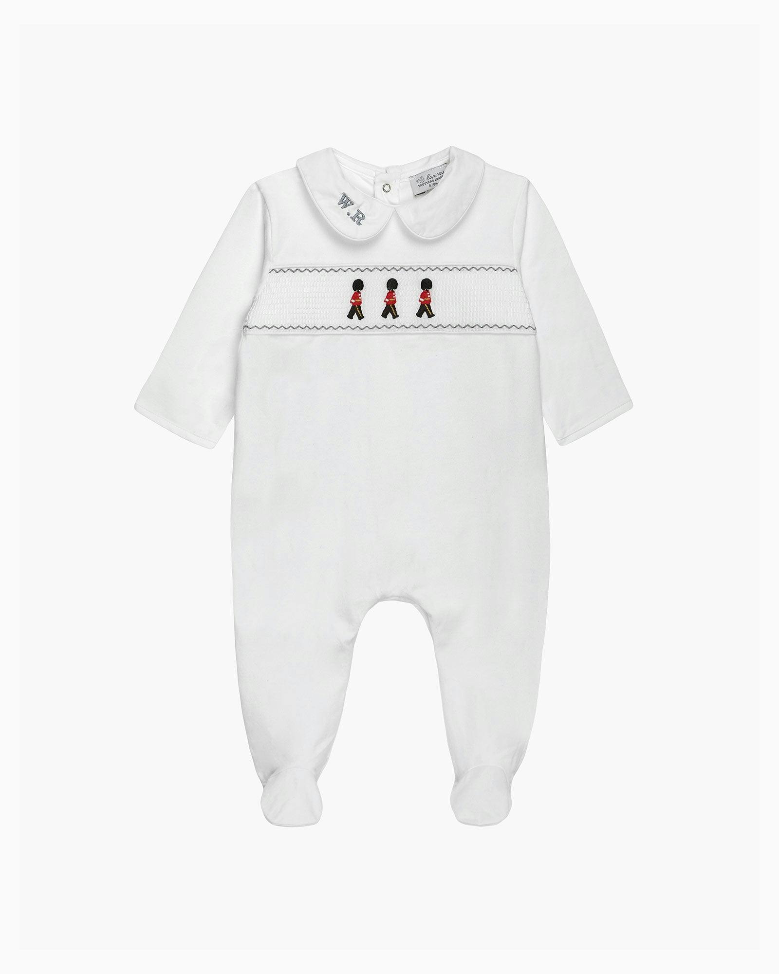 Baby Smocked Onesie in Guardsman