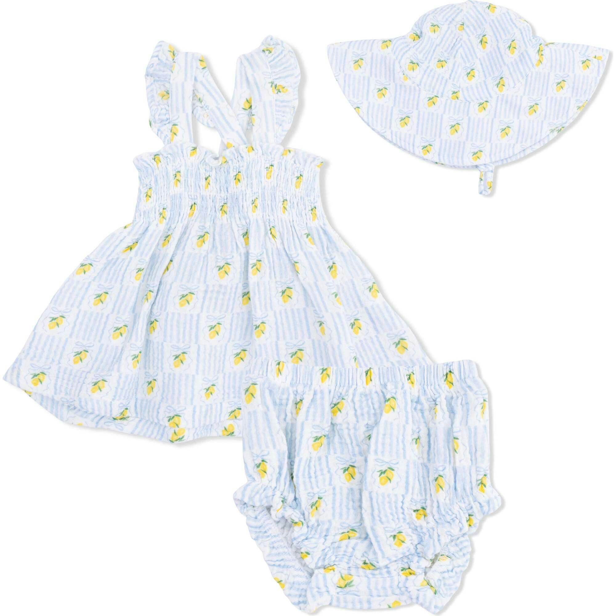 Lovely Lemons - Smocked Top with Bloomer & Sun Hat Set