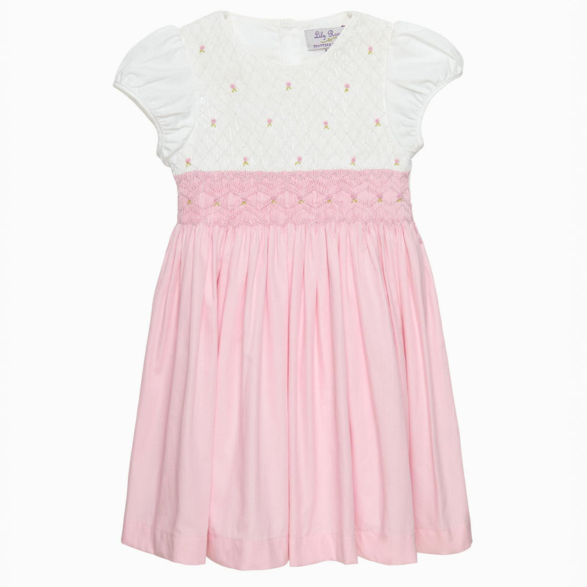 Rose Hand Smocked Dress in Pink