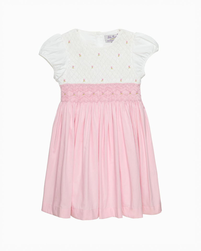 Rose Hand Smocked Dress in Pink