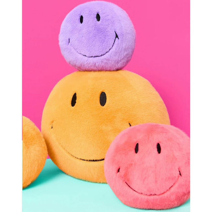 Plush Smiley Fuzzy Bright Yellow 9"