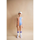 The Chelsea Low Back 2-Tone One-Piece Swimsuit, Salmon Sky