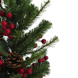Kurt Adler 18-Inch PVC Tree With Red Berry, Pinecone and Burlap