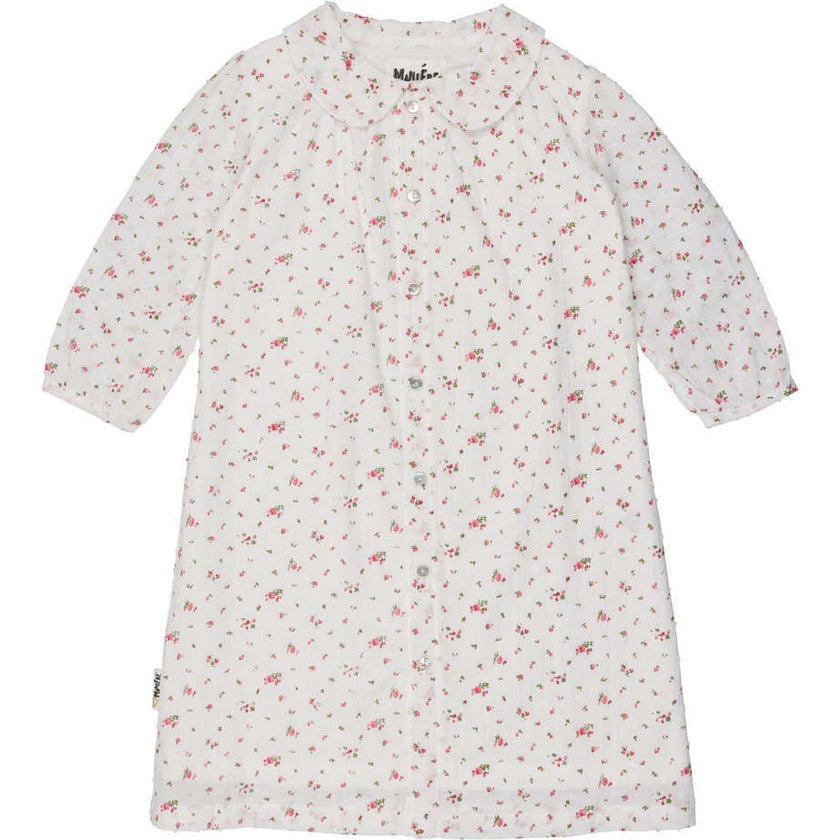 Clipdot Floral Peter Pan Collar 3/4 Sleeve Dress