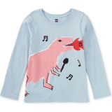 Karaoke Dino Graphic Tee, Blue