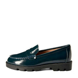 Paula Glossed-Leather Soft Wool Loafers