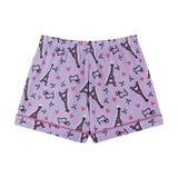Girls Purple Print Pajama Set | Paris Hearts