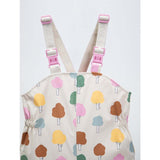Tree Print Rain Suspender Pants