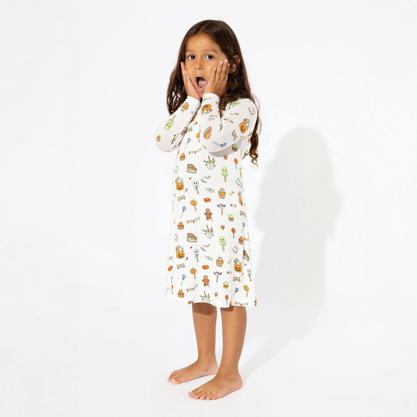 Halloween Treats Bamboo Girls' Long Sleeve Dress