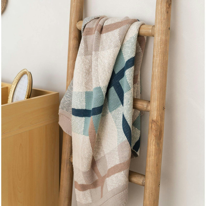 Charlie Farmhouse Knitted Plaid Baby Blanket