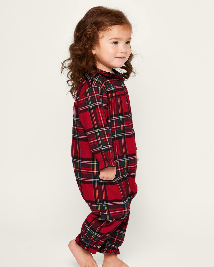 Baby's Brushed Twill Madeline Romper in Imperial Tartan