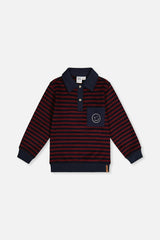 Brushed Jersey Top Red And Blue Stripes