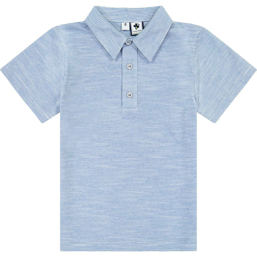 Busy Bees Short Sleeve Polo, Stripes