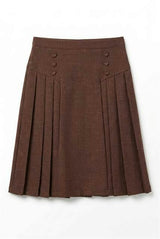 Pleated Button Skirt