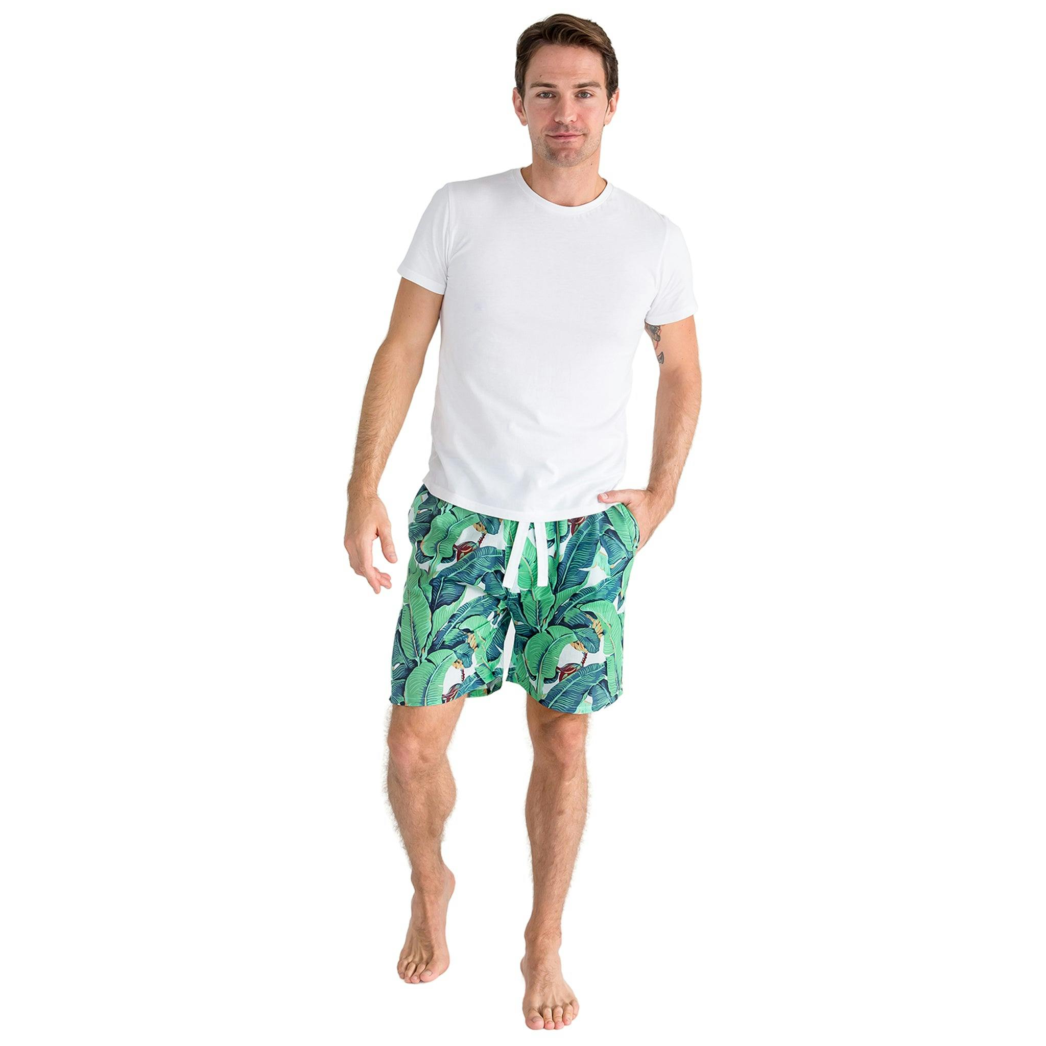 Men's Martinique® Green Banana Leaf Sleep Shorts