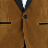 Brown Velvet Suit with Black Accents