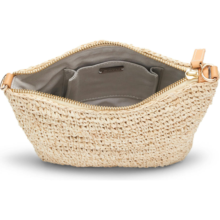 Women's Harley Leather Strap Small Woven Raffia Bag