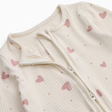 Hearts Ribbed Clever Zip Snug Fit Pajamas