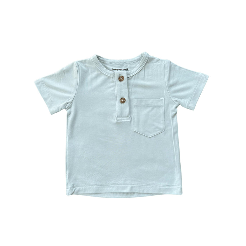 Boy's Short Sleeve Henley Shirt Retro Banner