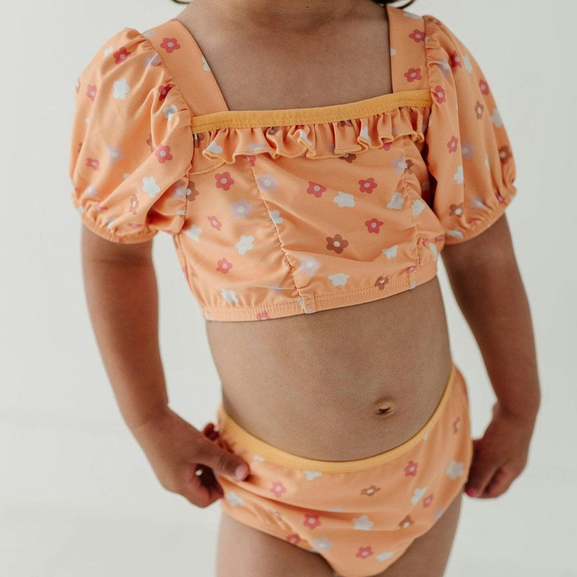 Girl's Puff Sleeve Swimsuit