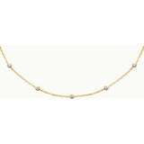 Crystal Solitaire Necklace, 14k Gold Plated