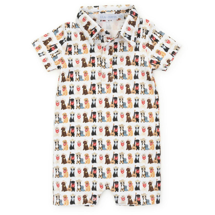 Tripp Boys' Polo Shortall - Western Pups
