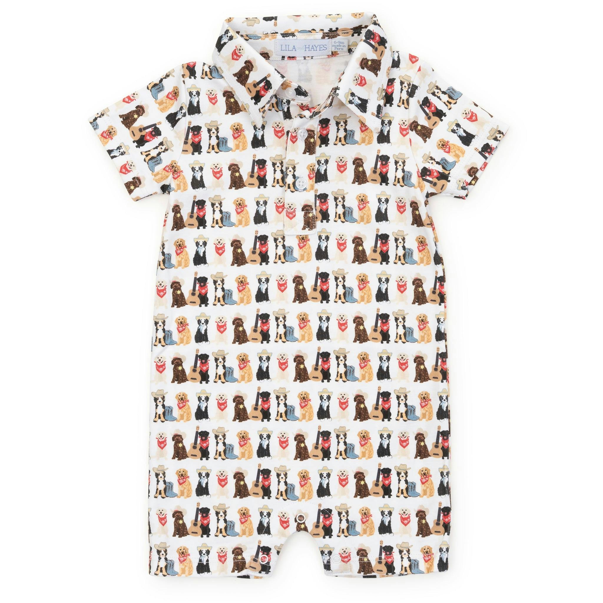 Tripp Boys' Polo Shortall - Western Pups