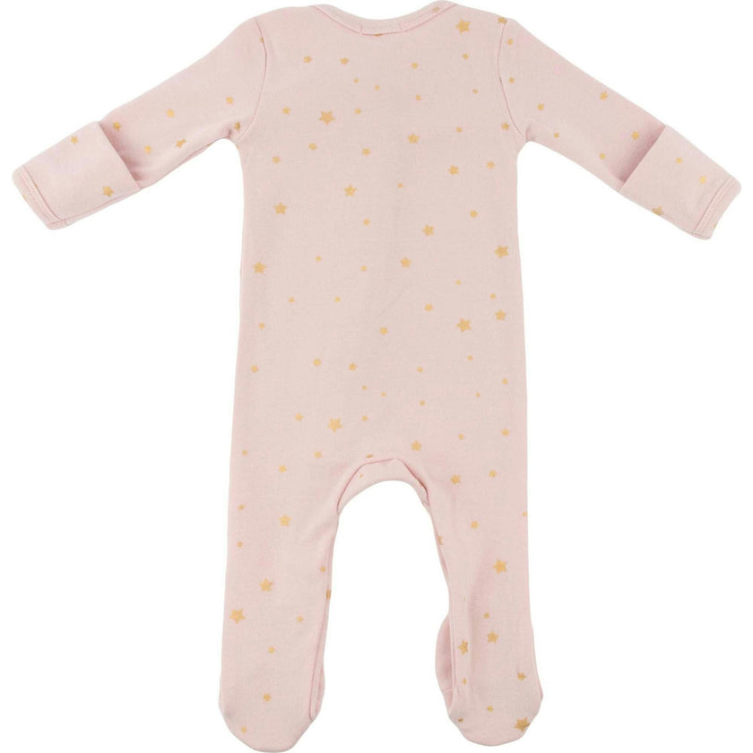 Mini Gold Star Foil Zipper Footie