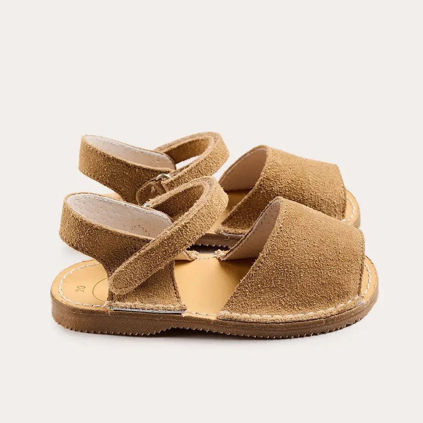 Open Toe Suede Sandals in Camel (21-30EU)