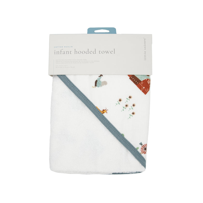 Infant Hooded Towel - Farmyard