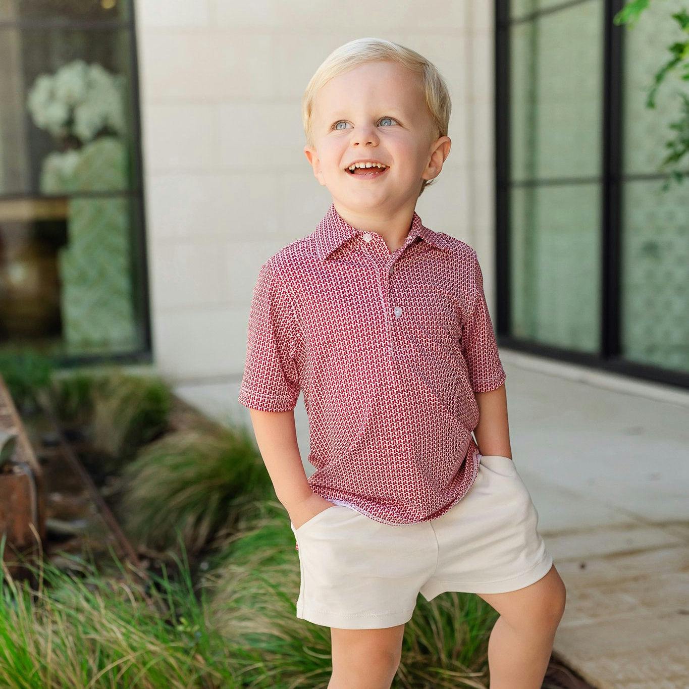Will Boys' Performance Polo by LH Sport - Rambler Red