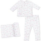 Dainty Buds and Bows - Take Me Home Set with Convertible Pant  & Swaddle Blanket Set