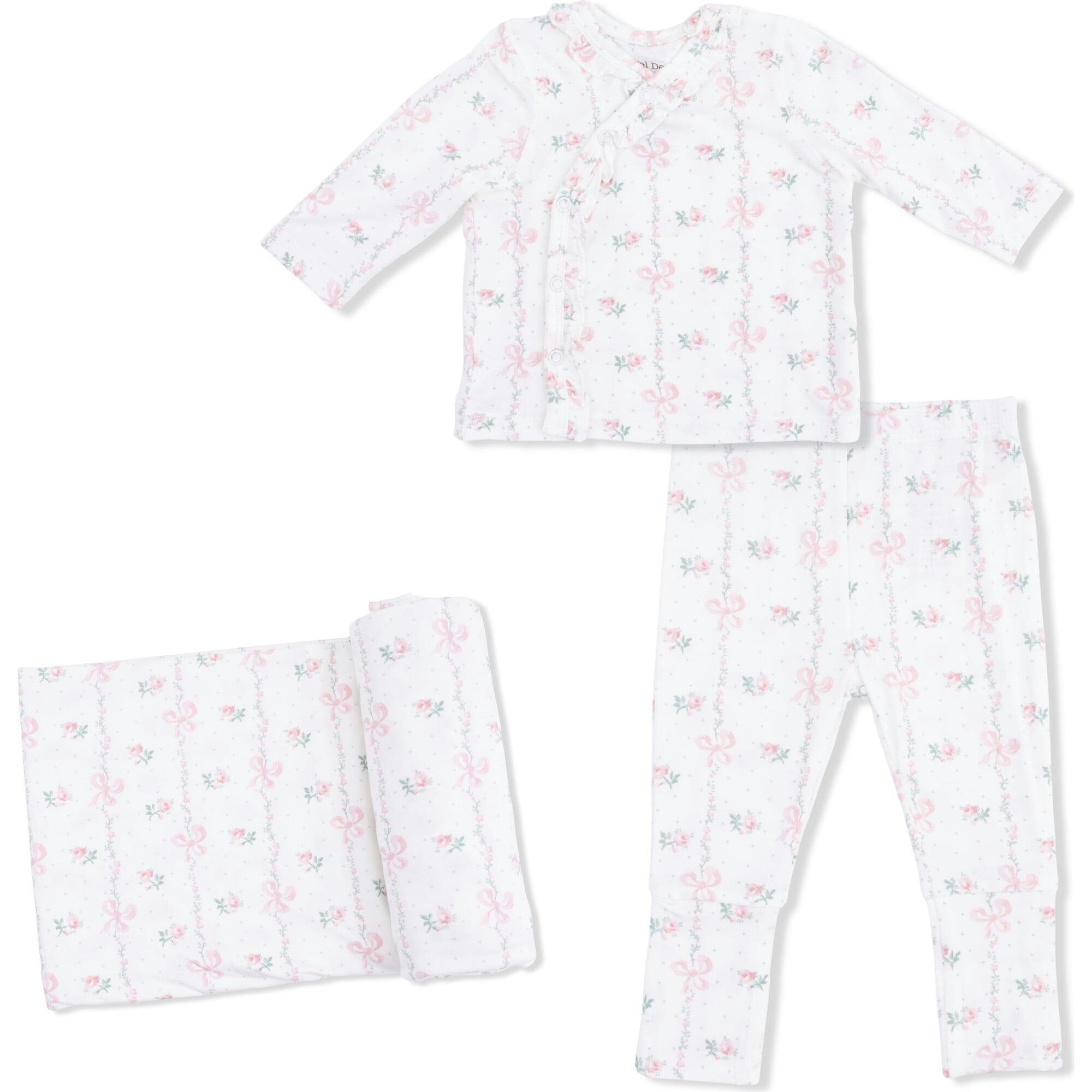 Dainty Buds and Bows - Take Me Home Set with Convertible Pant  & Swaddle Blanket Set