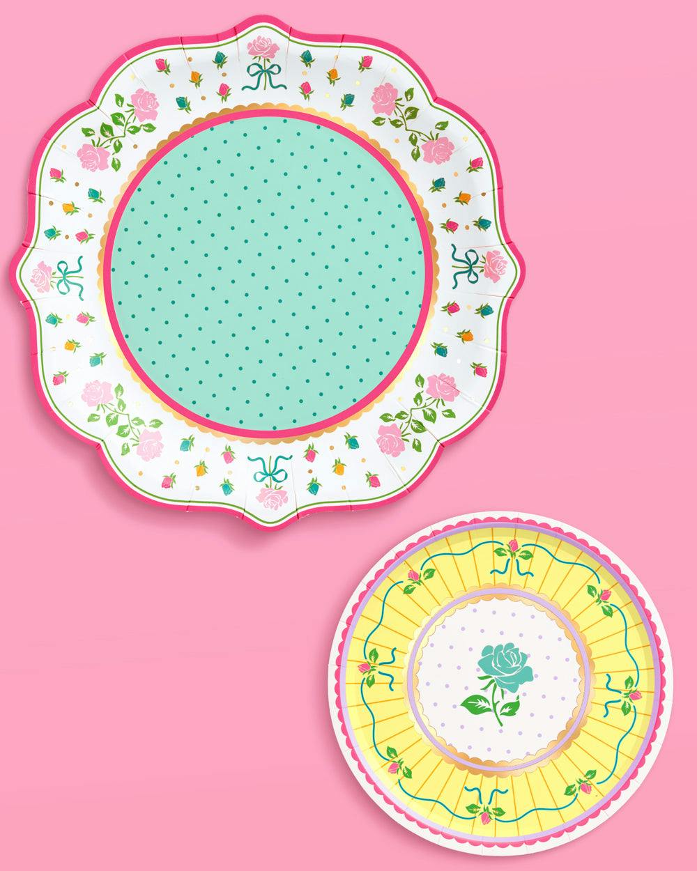 Tea Party Plates - 32 pastel floral plates