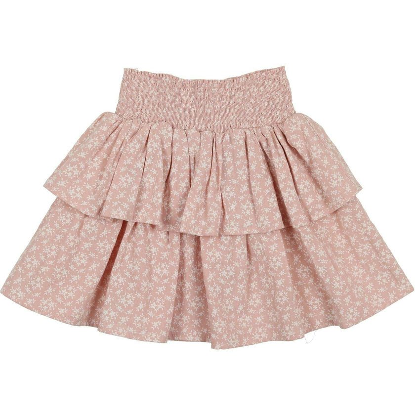 Textured Floral 2-Tired Short Skirt