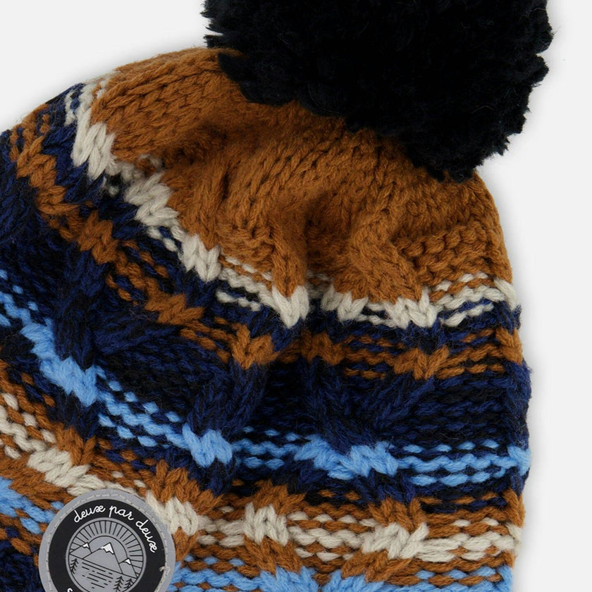 Lined Peruvian Knit Winter Hat with Pompom