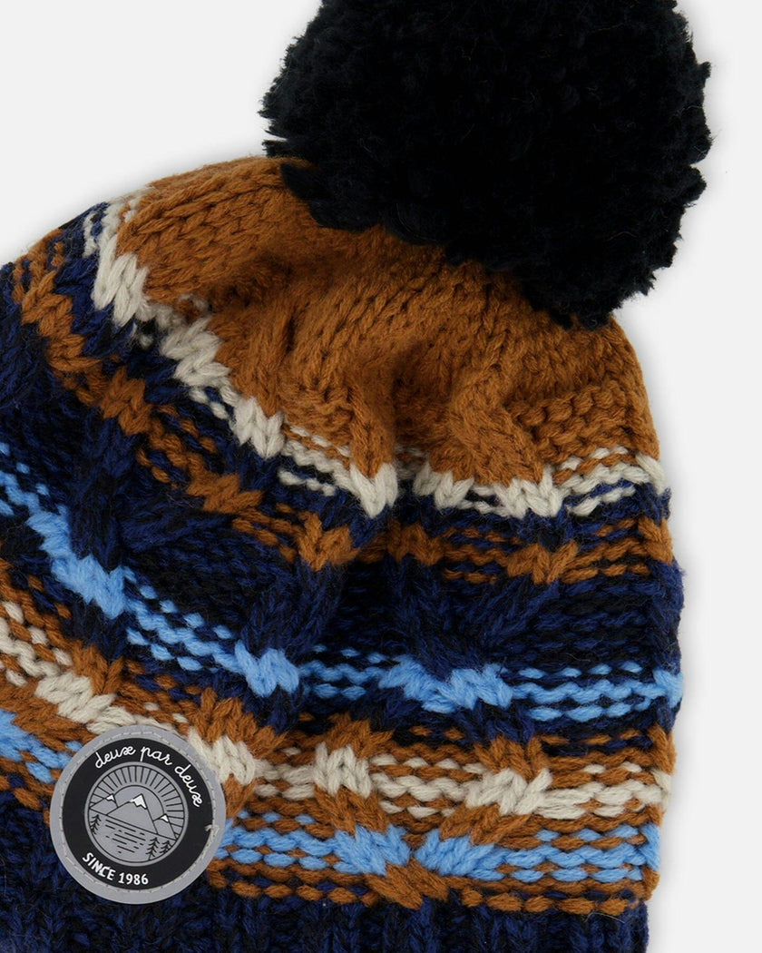 Lined Peruvian Knit Winter Hat with Pompom