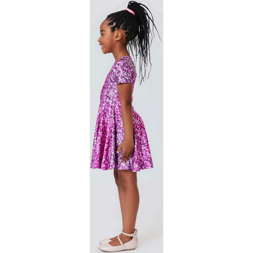 Girls Cap Sleeve Skater Dress
