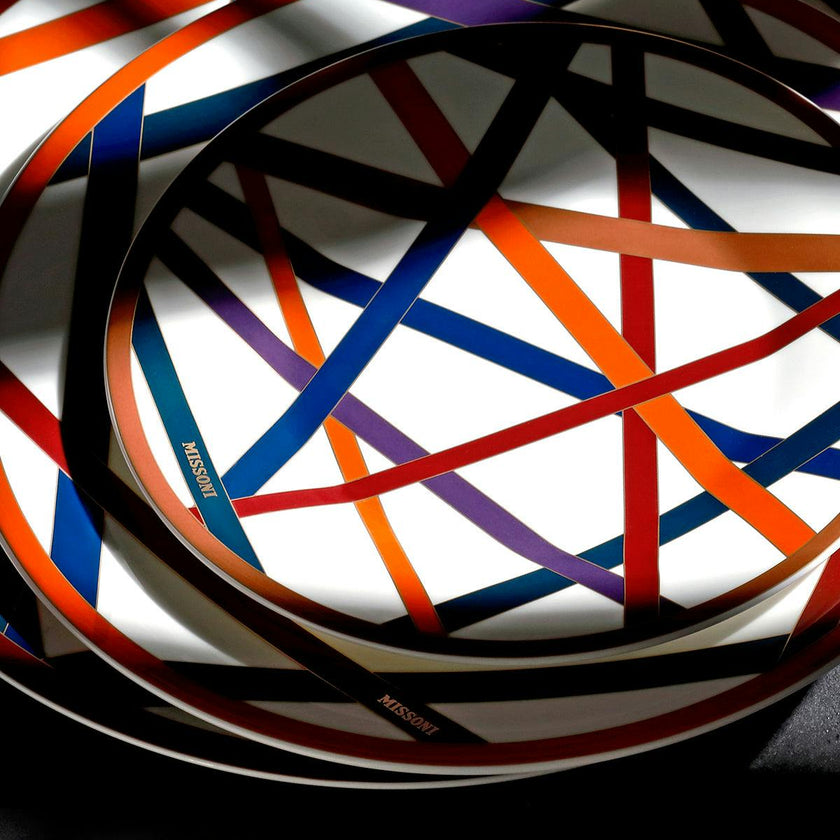 Dessert Plates NASTRI Set of 2  Multicolor diam. 8.5"