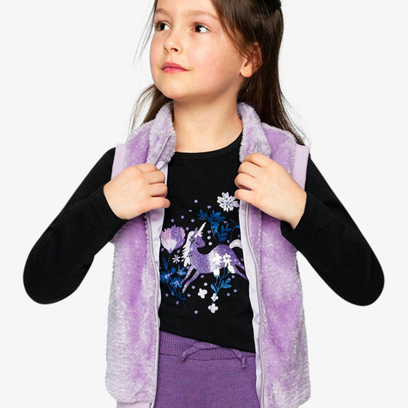 Faux Fur Sleeveless Vest Violet