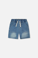 French Terry Denim Shorts
