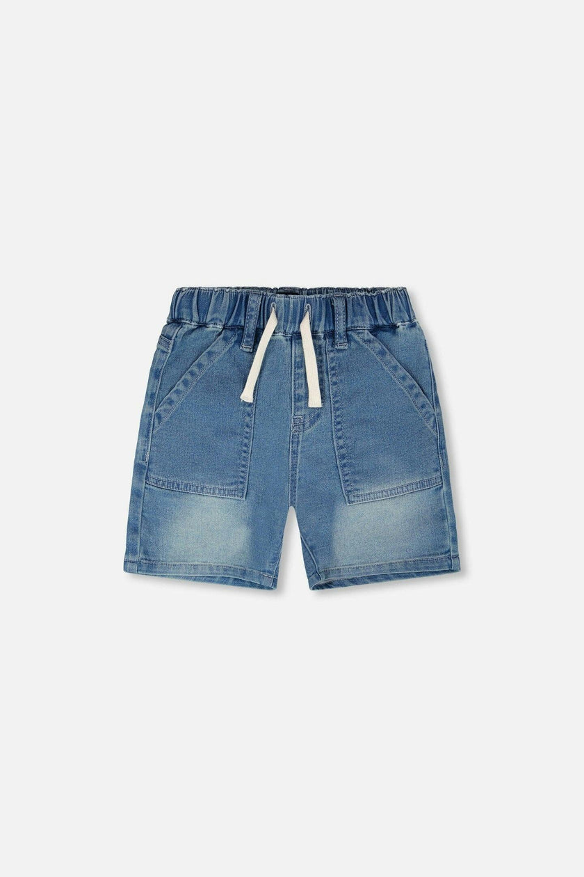 French Terry Denim Shorts