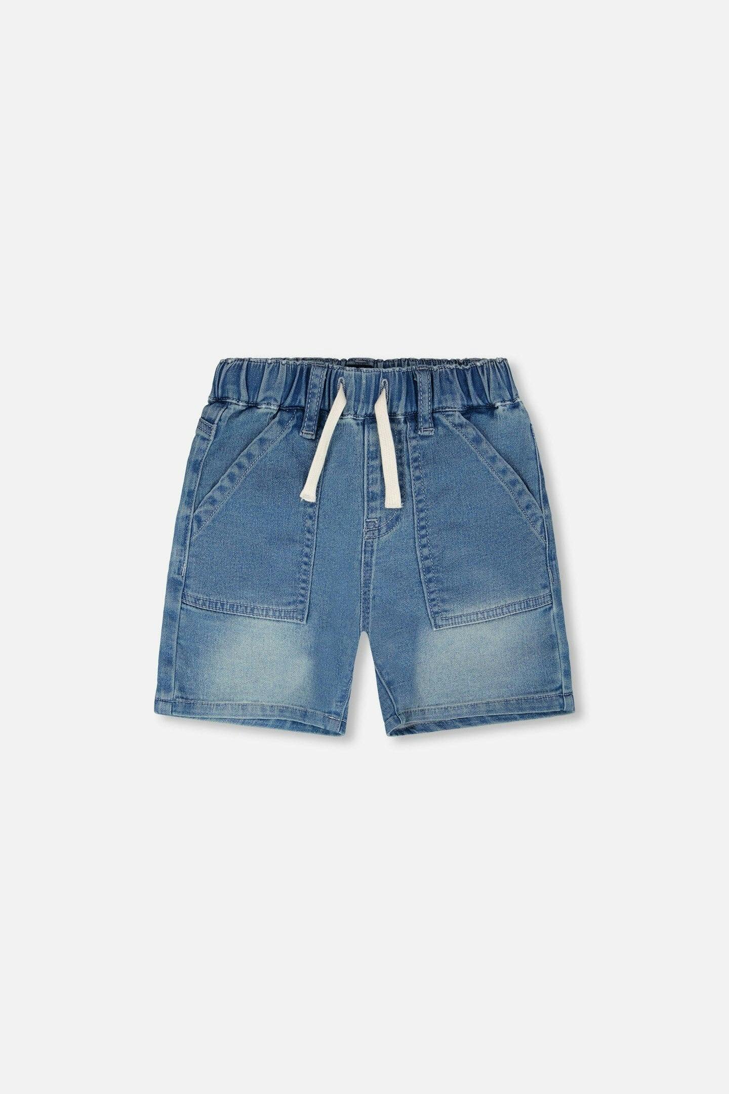 French Terry Denim Shorts