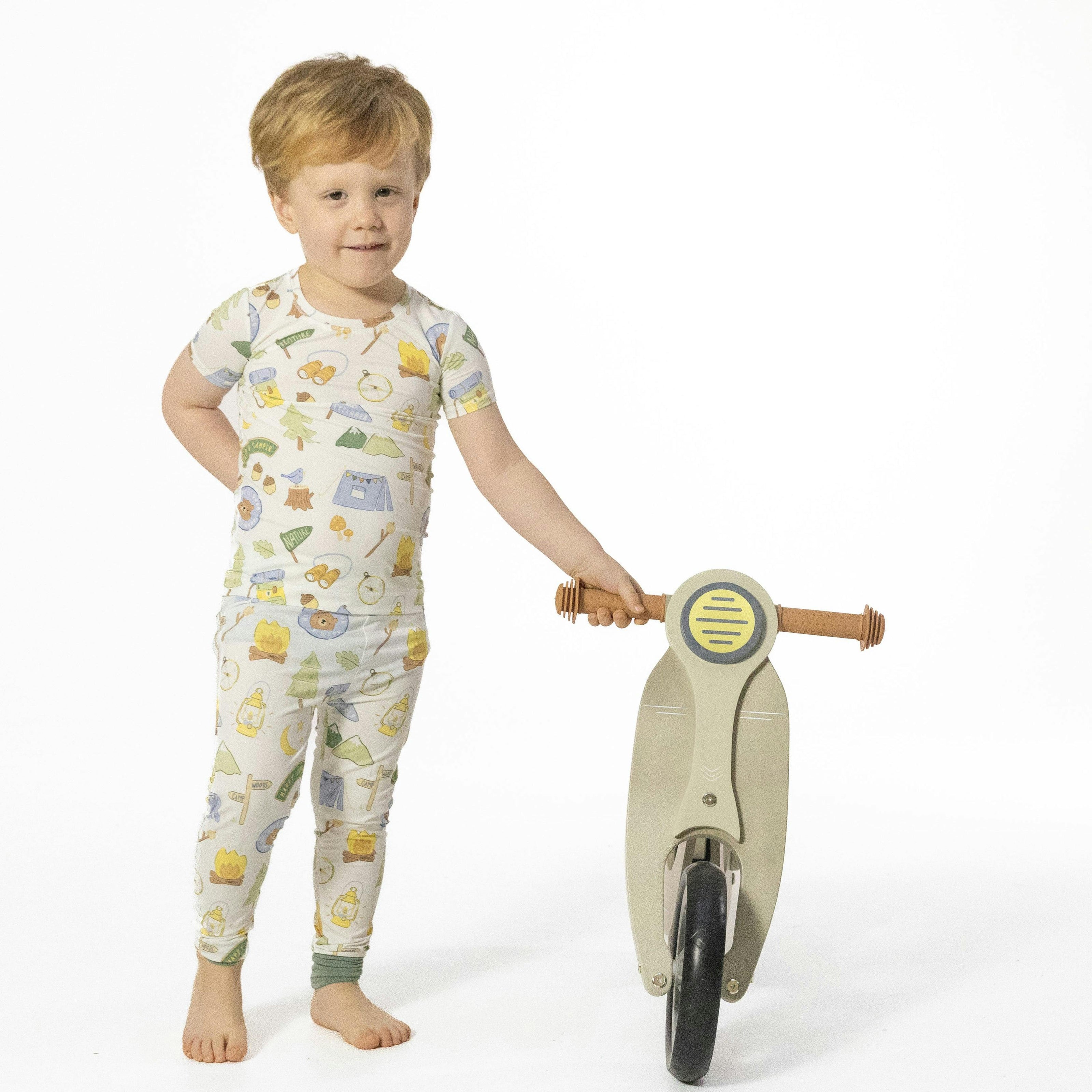 Camping Blue - Short Sleeve Loungewear Set