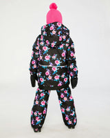 Two Piece Play Snowsuit Black Rose Print