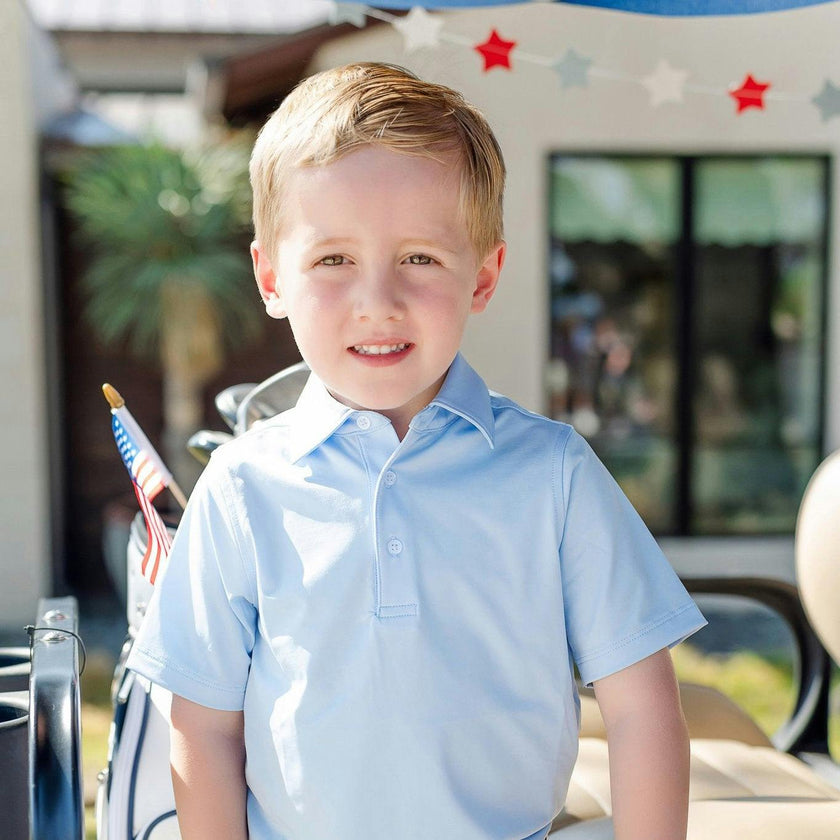 Will Boys' Performance Polo by LH Sport - Light Blue