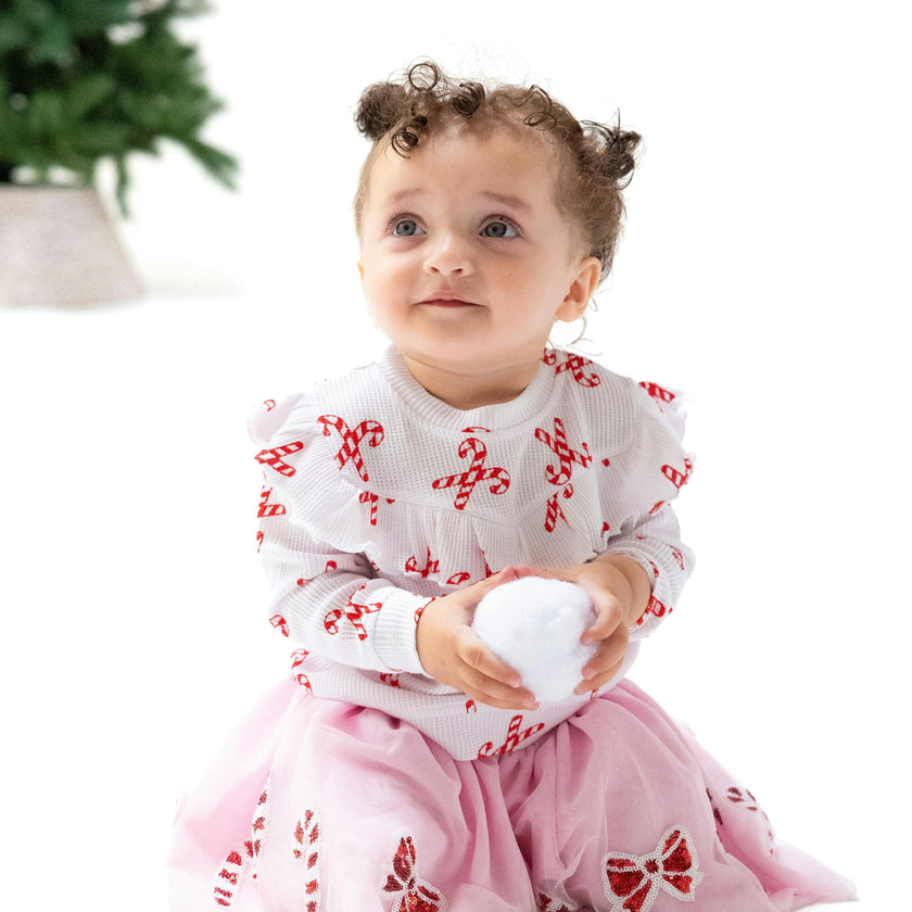 Candy Canes - V Ruffle Top