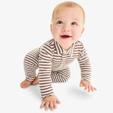 Baby polo romper in mini stripe