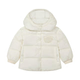 Baby Jacket with furry patch - Winter White